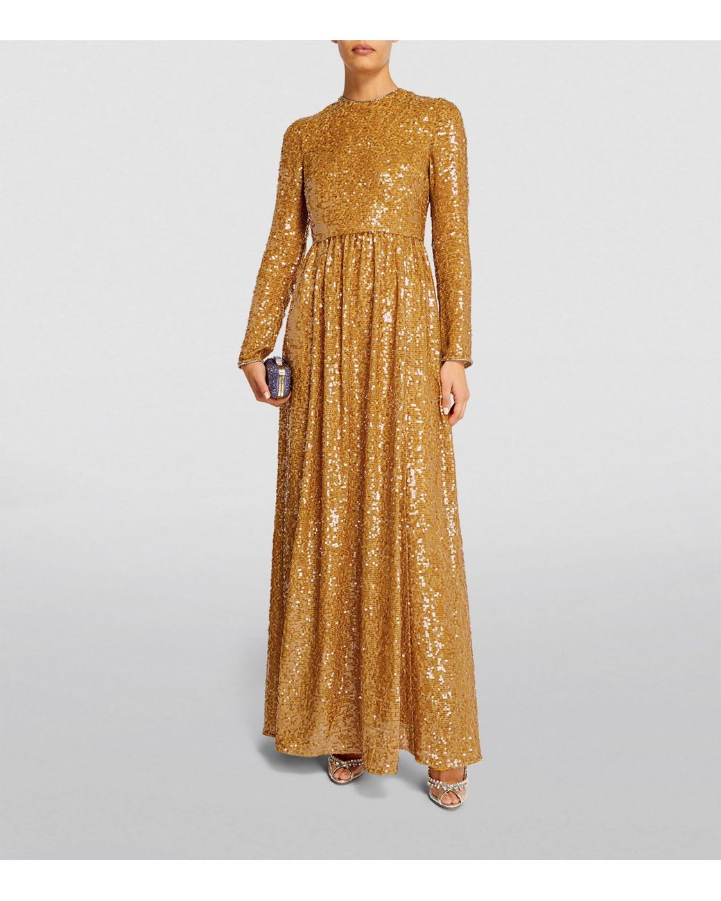 Erdem Sequin-embellished Gown in Metallic | Lyst Canada