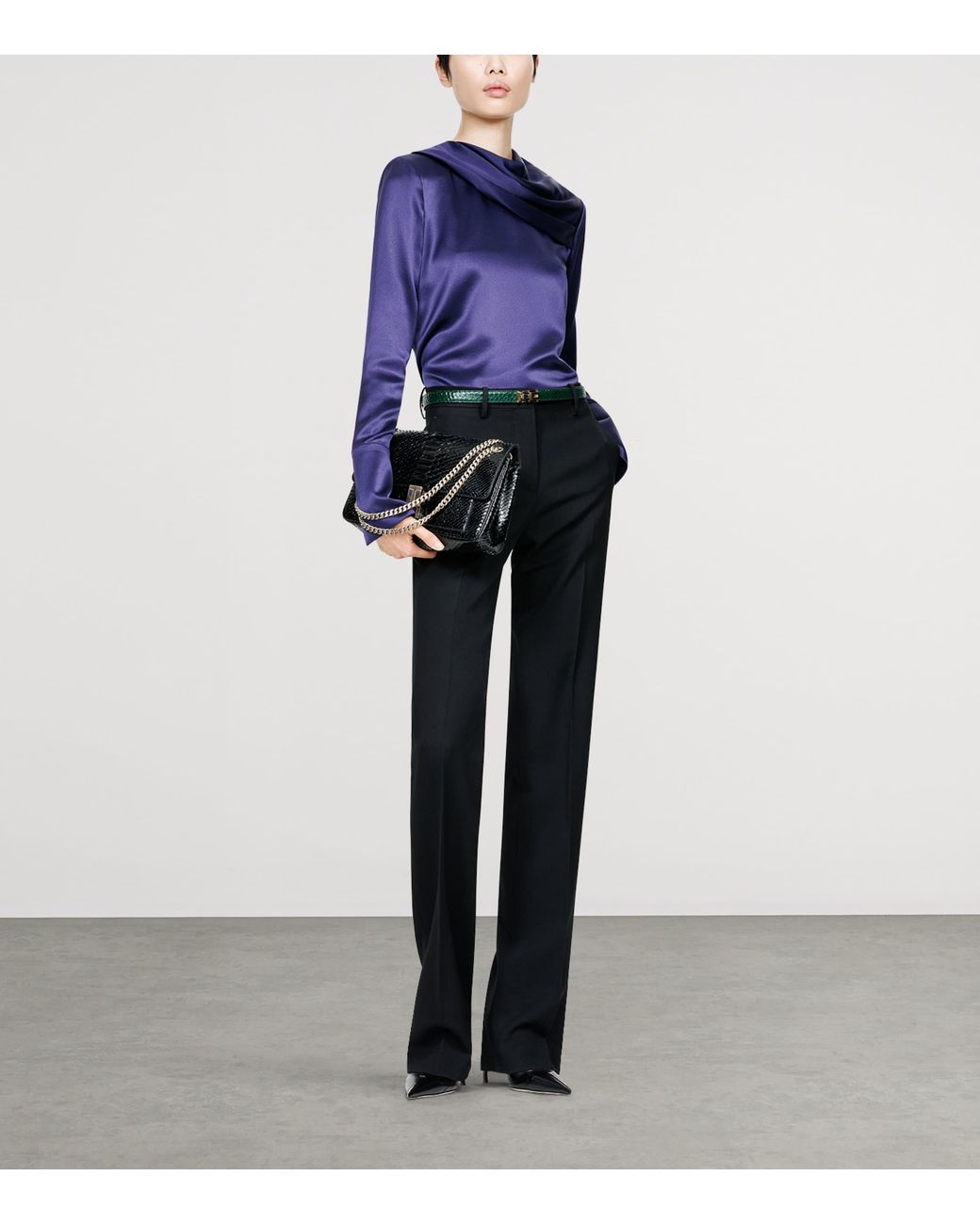Tom Ford Blue Silk Georgette Blouse