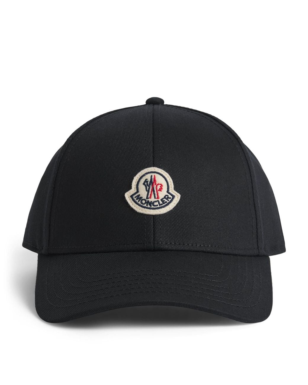 Moncler Black Cotton Logo Baseball Cap for men