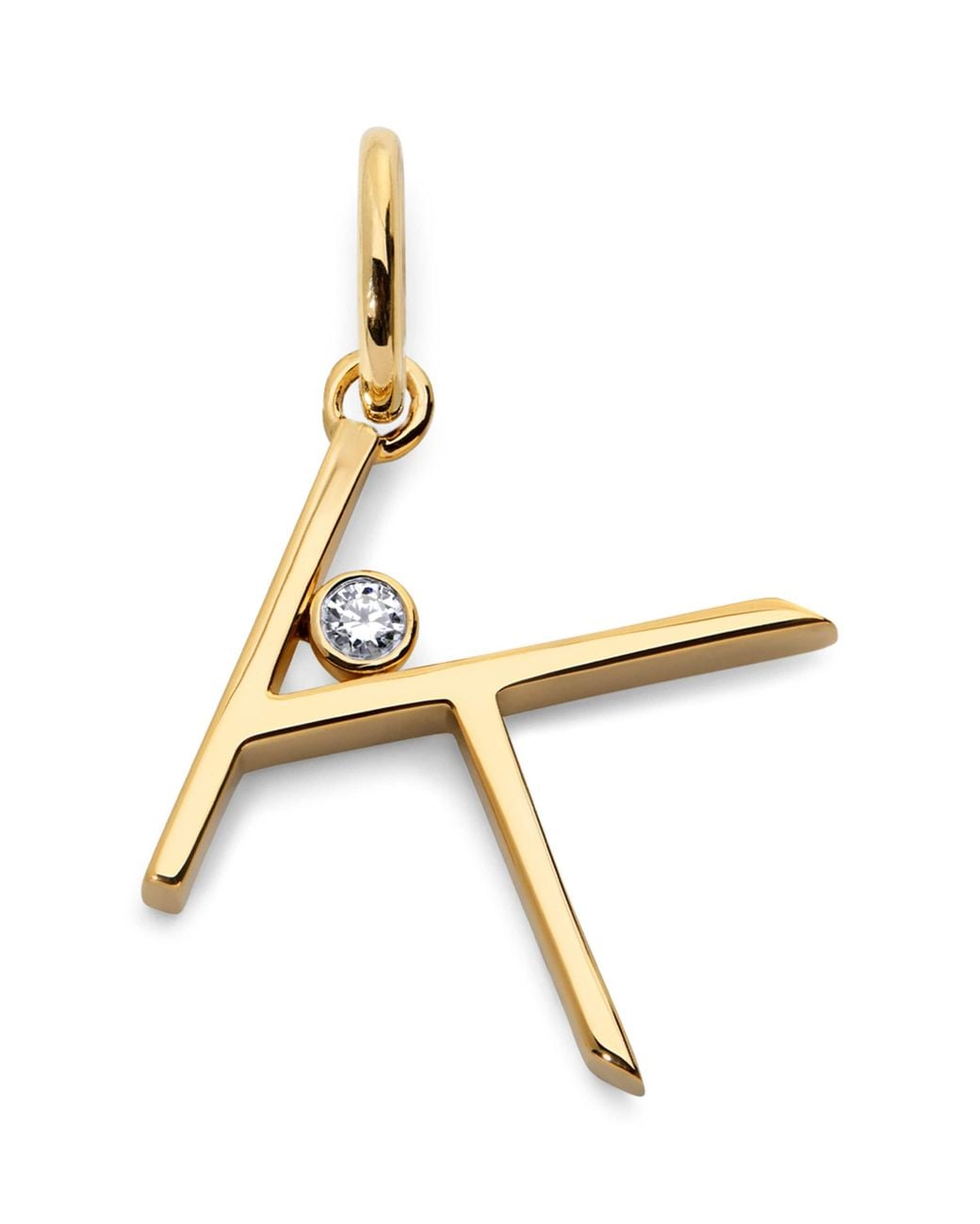 Monica Vinader Metallic Vermeil And Diamond K Initial Pendant