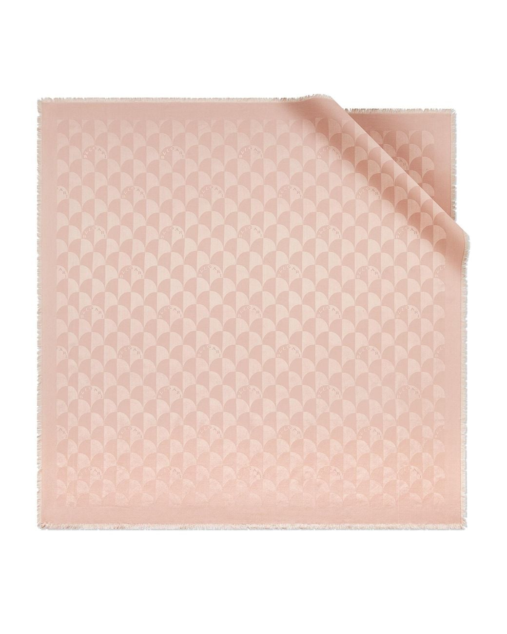 BVLGARI Pink Wool-Silk Fringe Maxi Calla Scarf