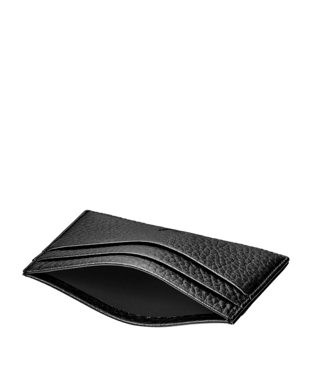 Aspinal Black Leather Logo Card Holder