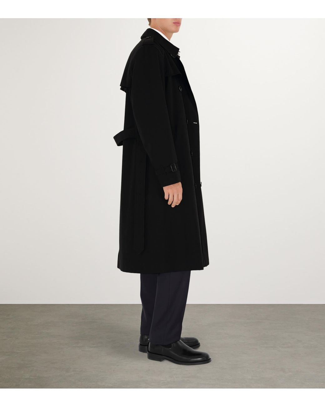 Burberry Black Long Kensington Heritage Trench Coat for men