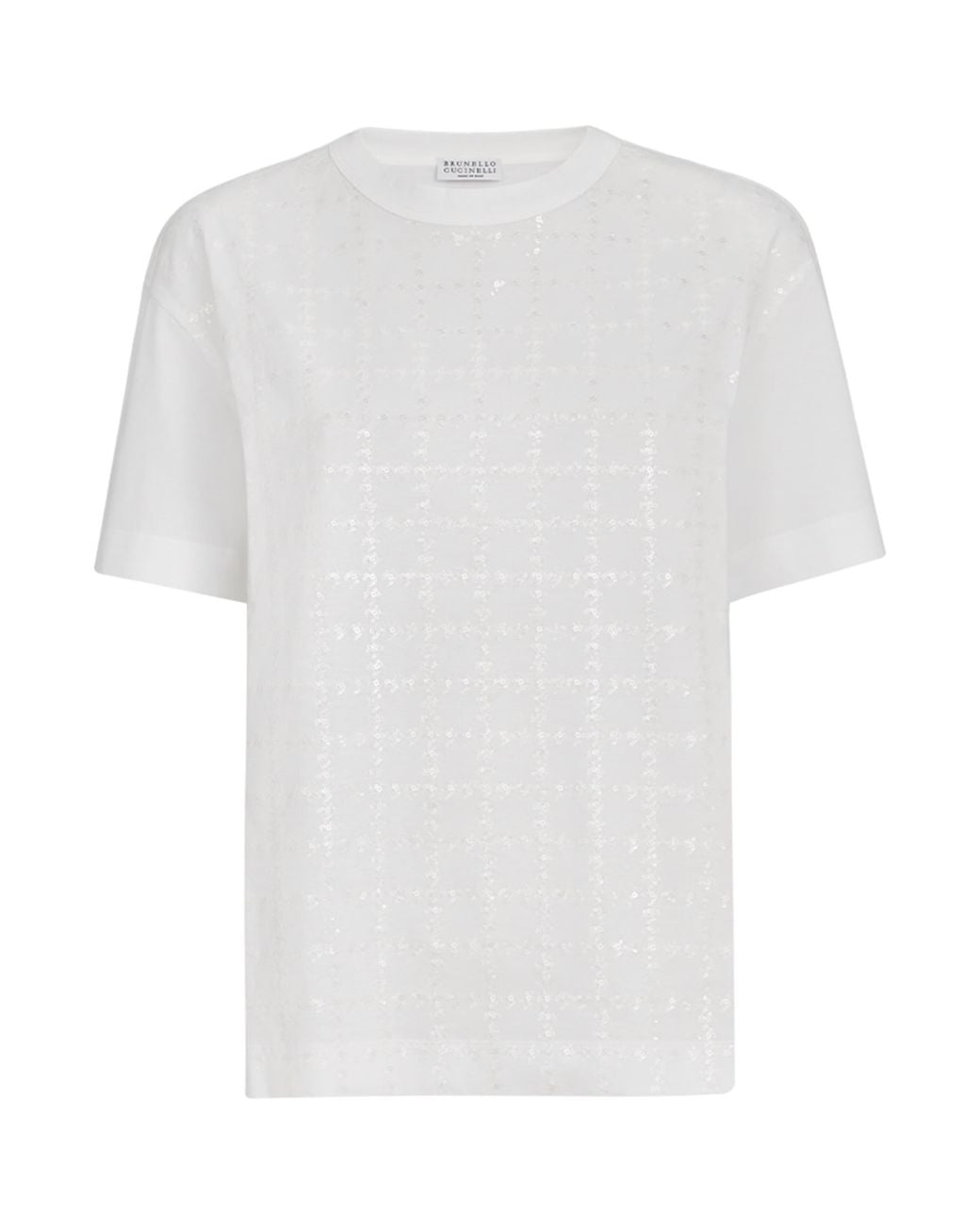 Brunello Cucinelli White Cotton Embroidered T-Shirt