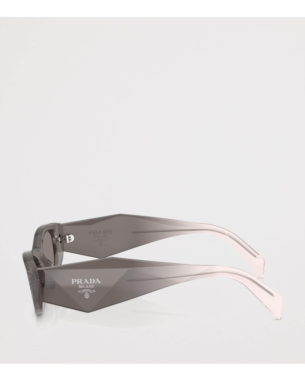 Prada Gray Acetate Oval Sunglasses