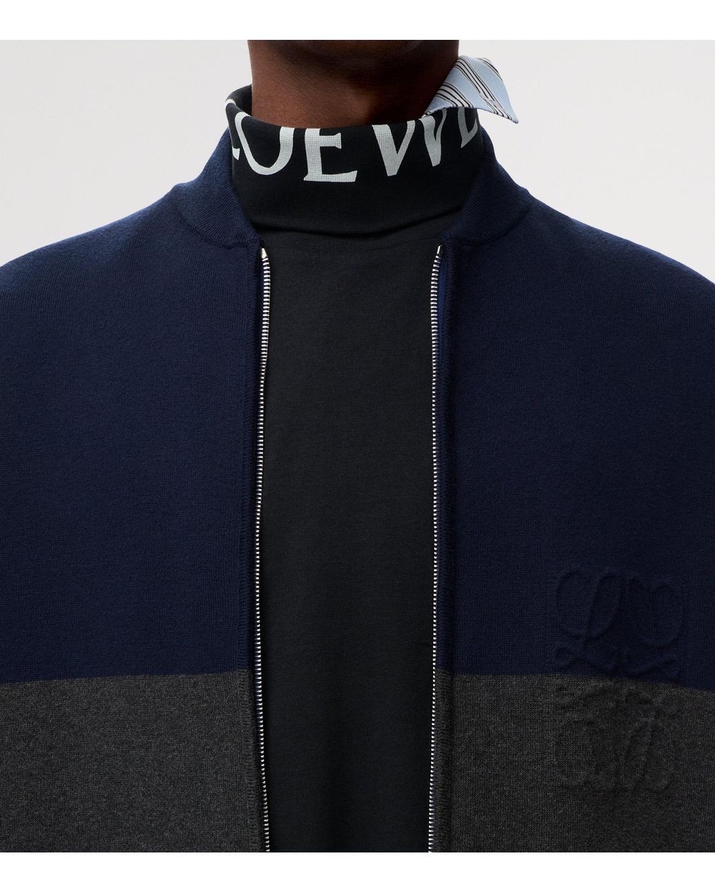 Loewe Blue Two-Tone Cardigan for men