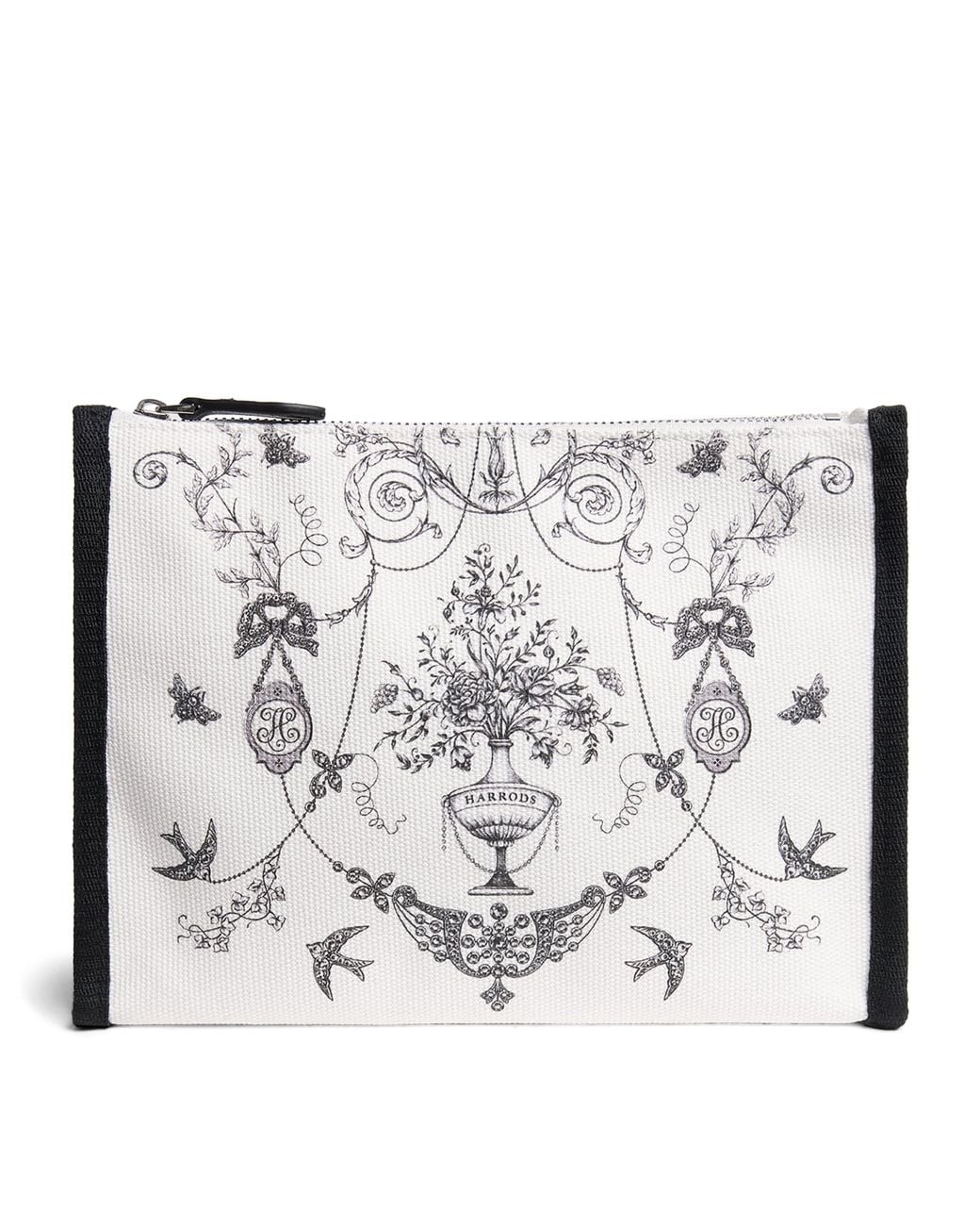 Harrods Metallic Lace Print Pouch