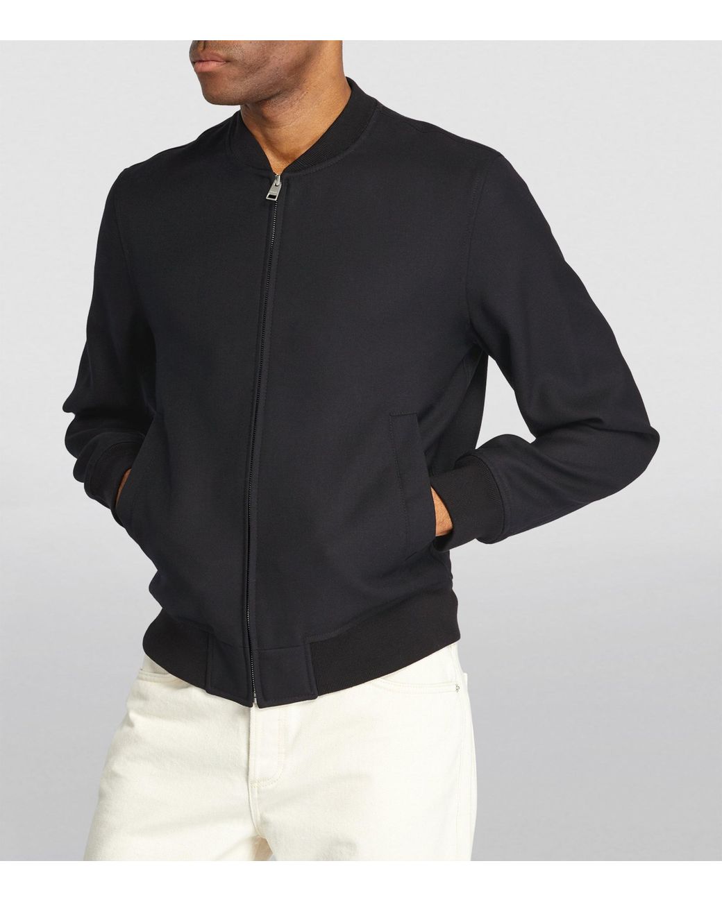Sandro Black Zip-Up Bomber Jacket for men