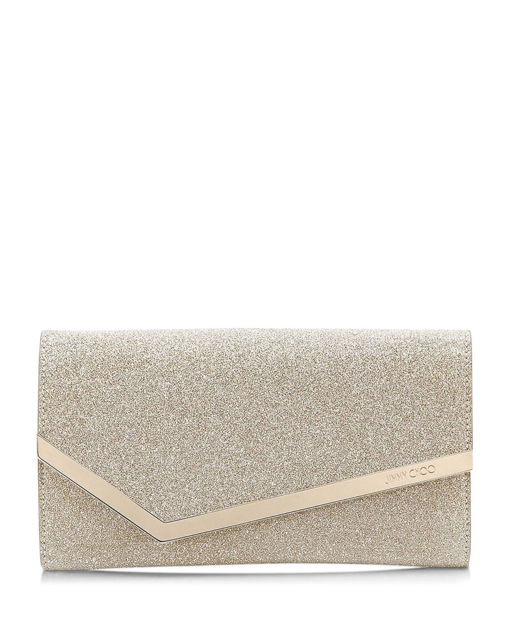 Jimmy Choo Natural Glitter Emmie Clutch Bag