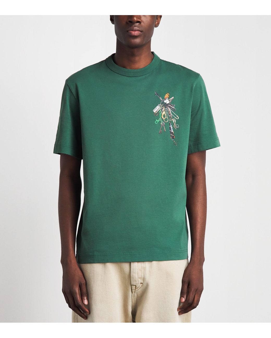 Barbour Green X Paul Smith Key Printed T-Shirt for men