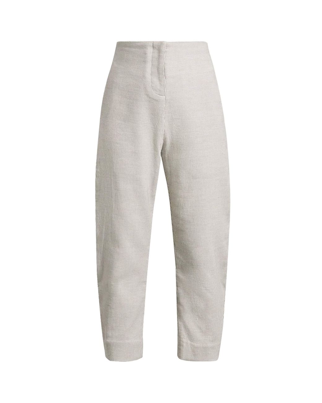 Studio Namnyak Gray Cotton Bora Stripe Trousers