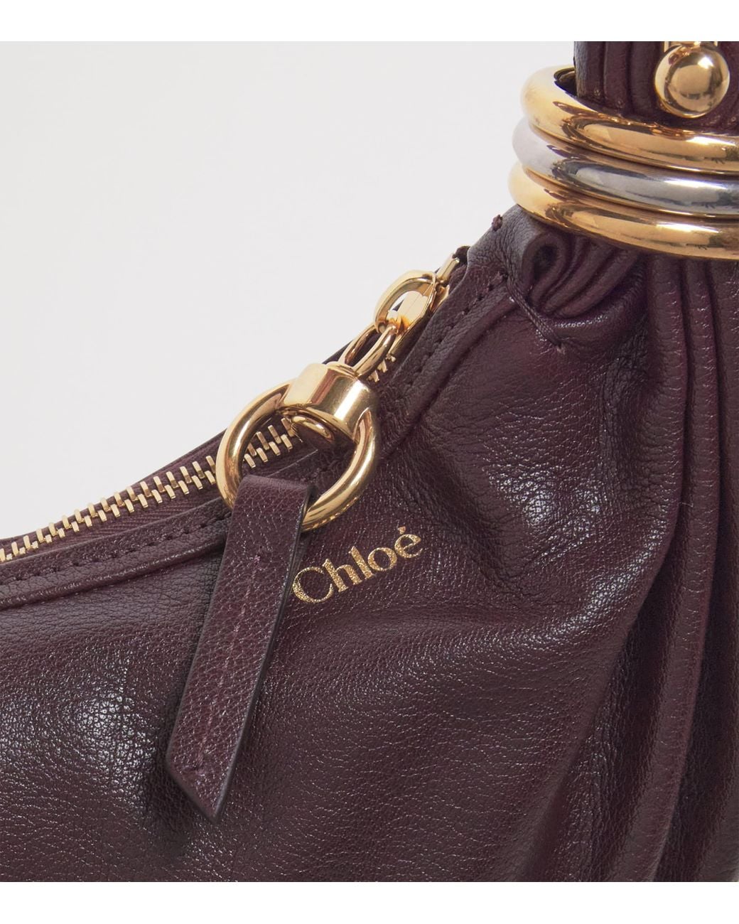 Chloé Brown Mini Leather Banana Top-Handle Bag