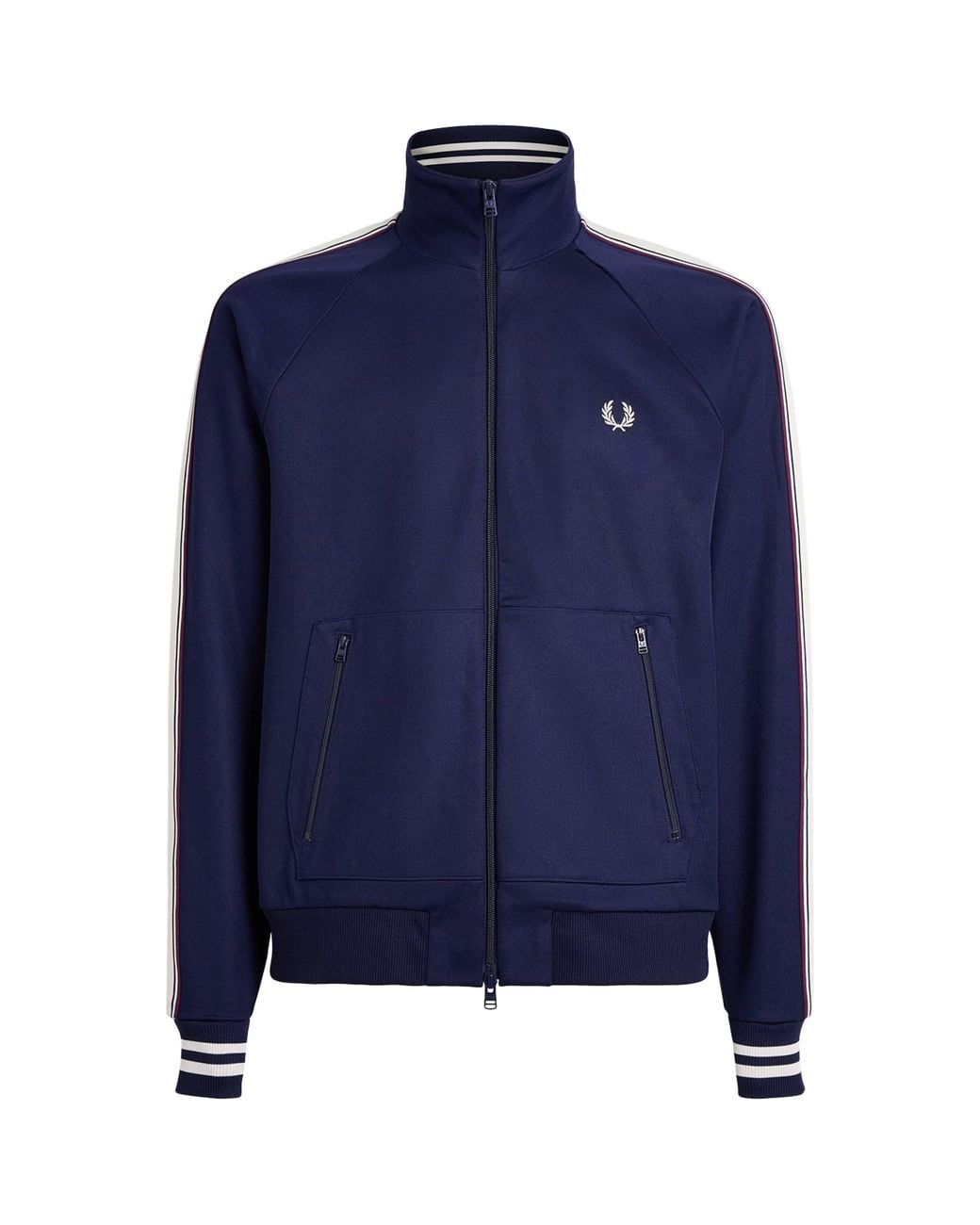 Fred Perry Embroidered Taped Track Jacket in Blue for Men | Lyst
