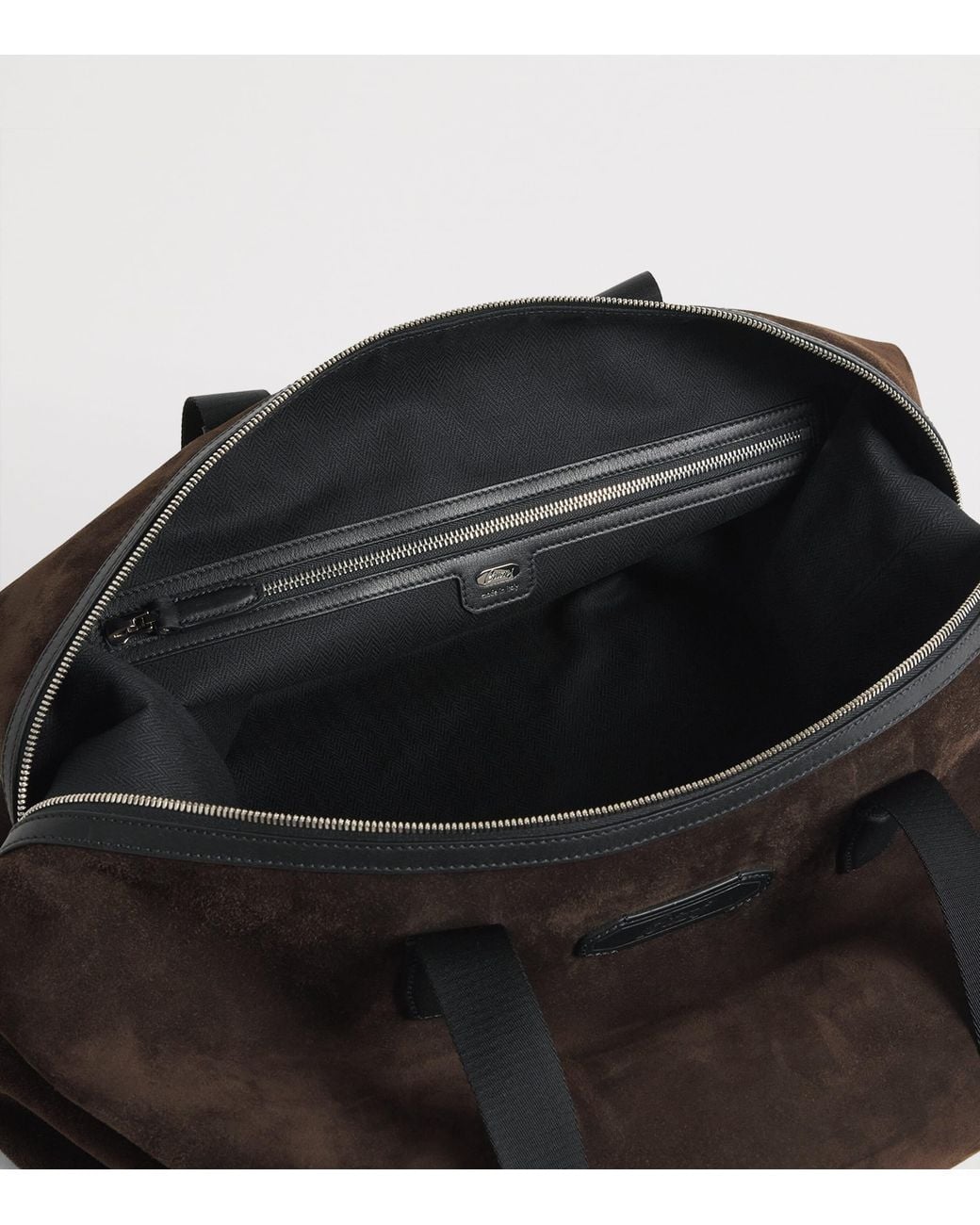 Brioni Black Cashmere Suede Via Veneto Duffle Bag for men