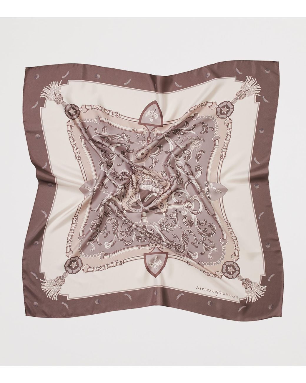 Aspinal Pink Silk Signature Scarf