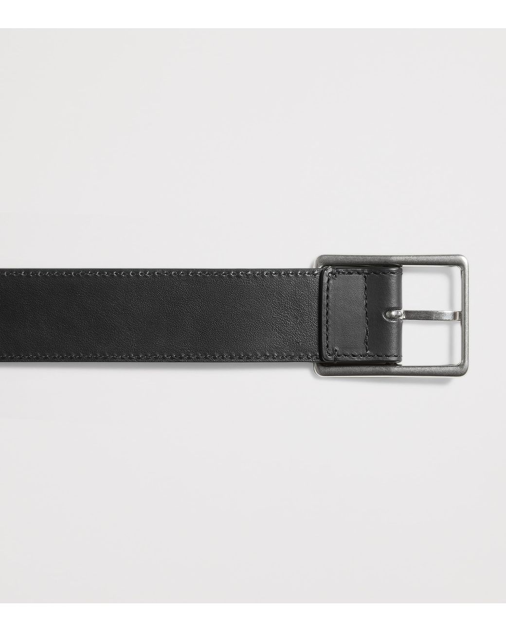 Bottega Veneta Black Leather Intrecciato Piccolo Belt for men