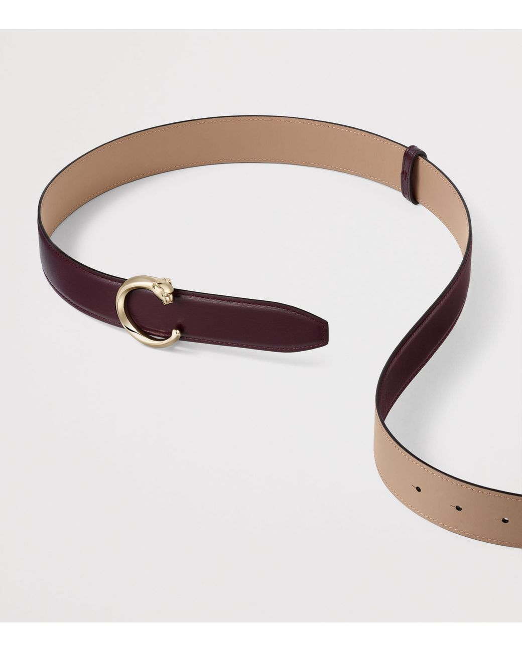 Cartier Brown Small Leather Panthère De Belt