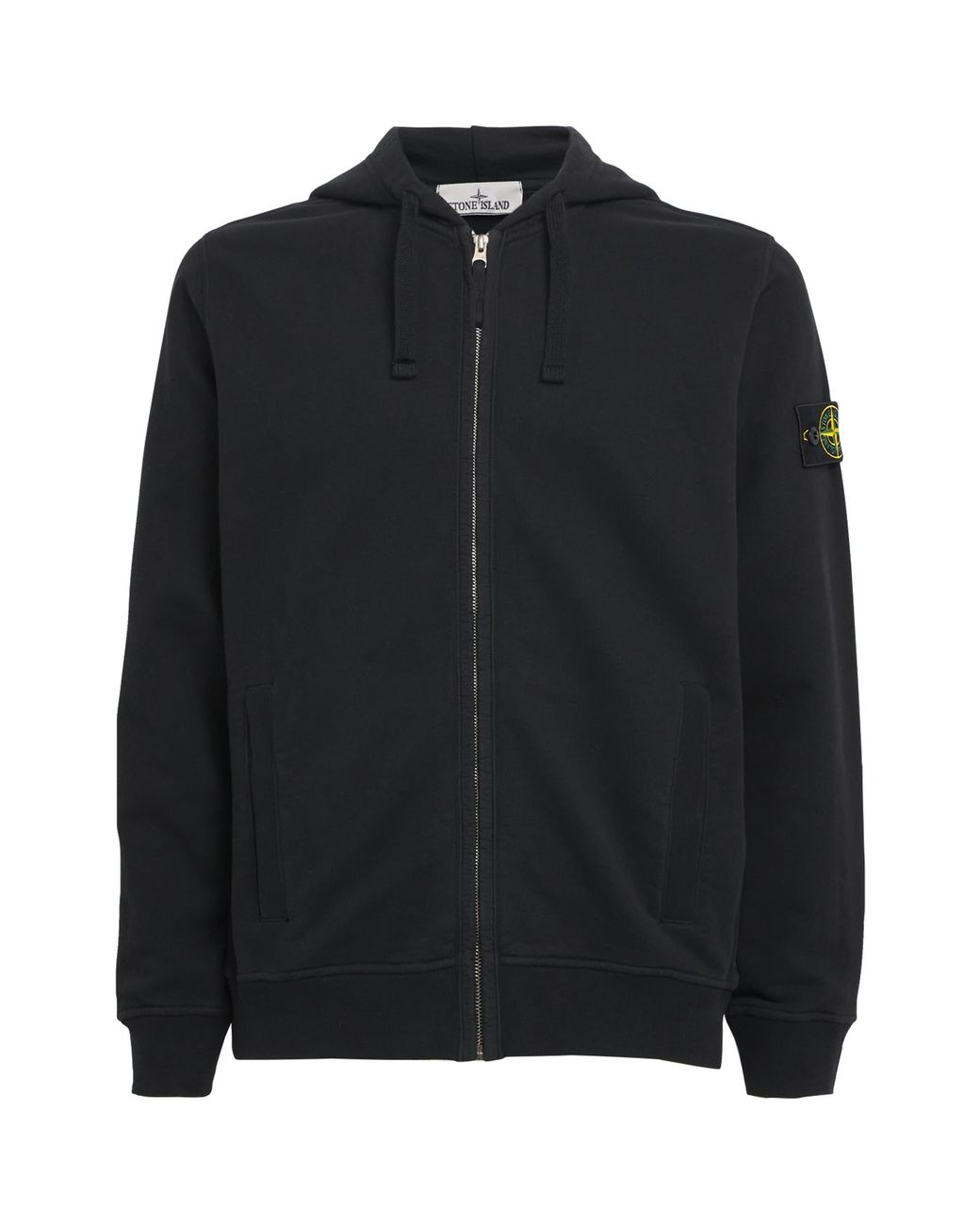 Stone Island Black Organic Cotton Compass Hoodie for men