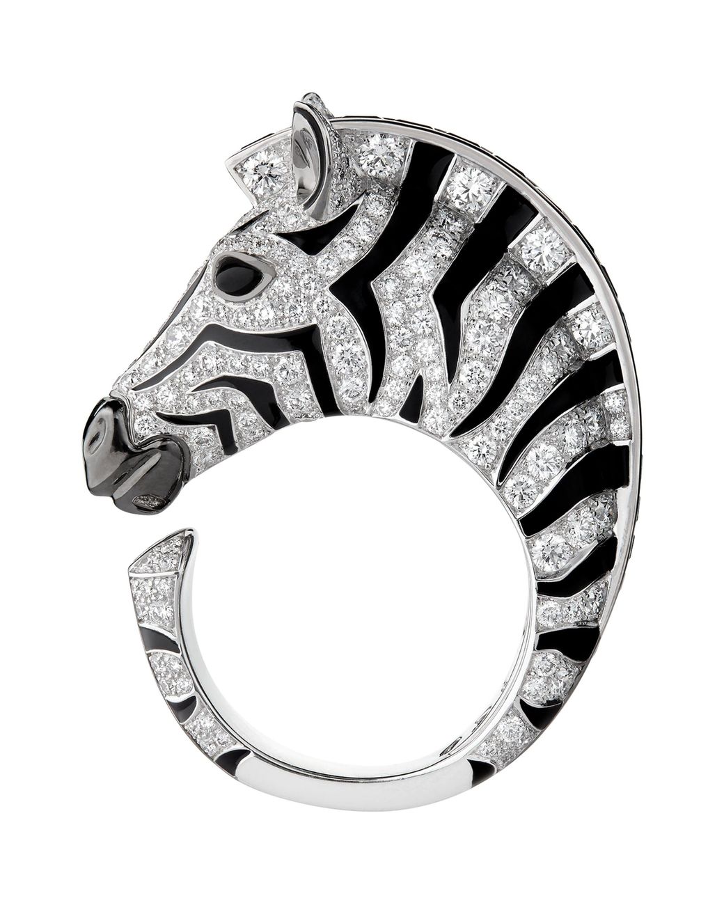 Boucheron White Diamond And Onyx Animaux De Collection Zebra Ring