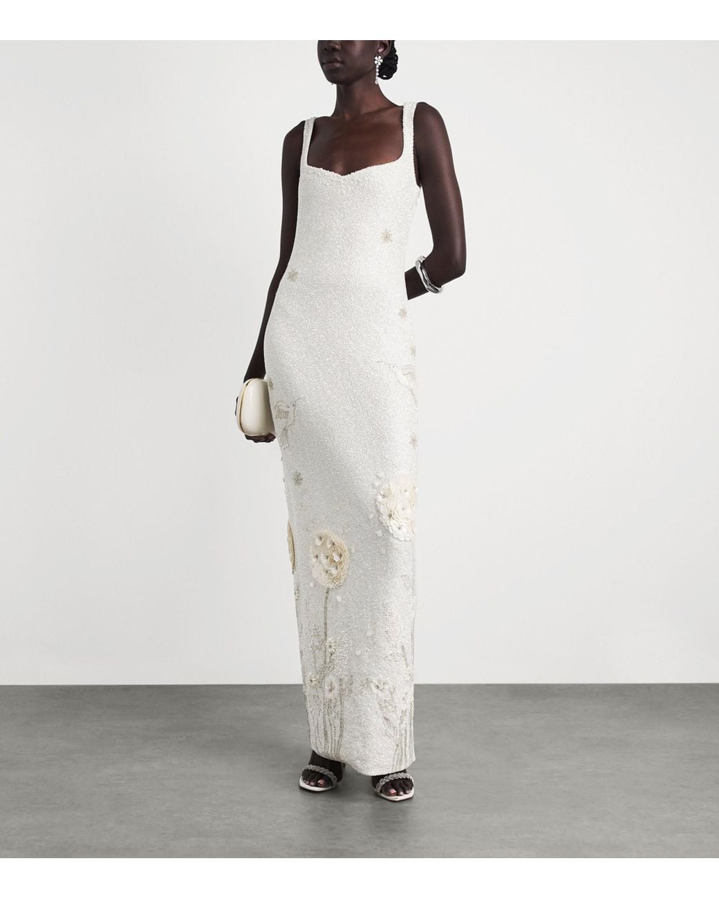 Clio Peppiatt White Embellished Hummingbird Gown