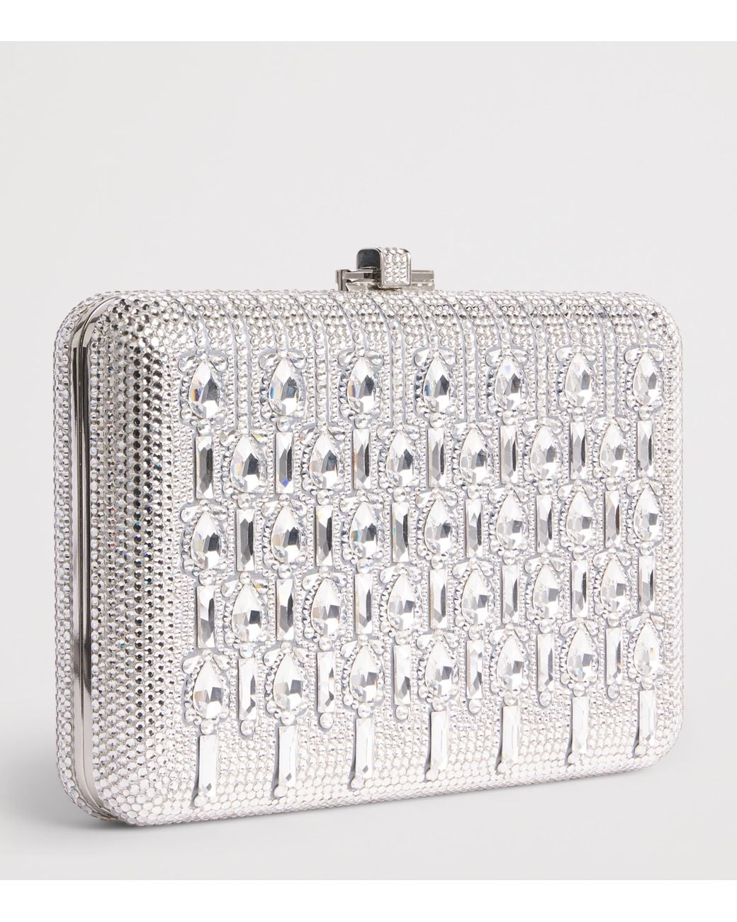 Judith Leiber Black Embellished Slim Slide Bijou Clutch Bag