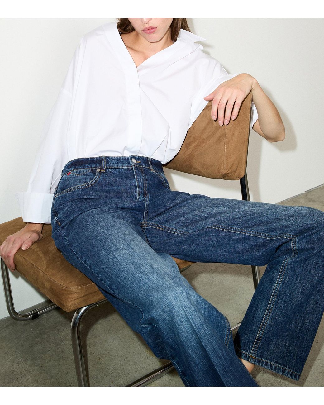 MAX&Co. Blue Straight Mid-Wash Jeans