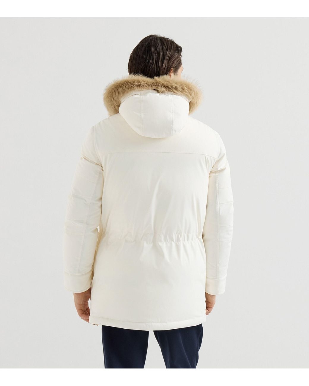Brunello Cucinelli White Down Water-Resistant Parka for men