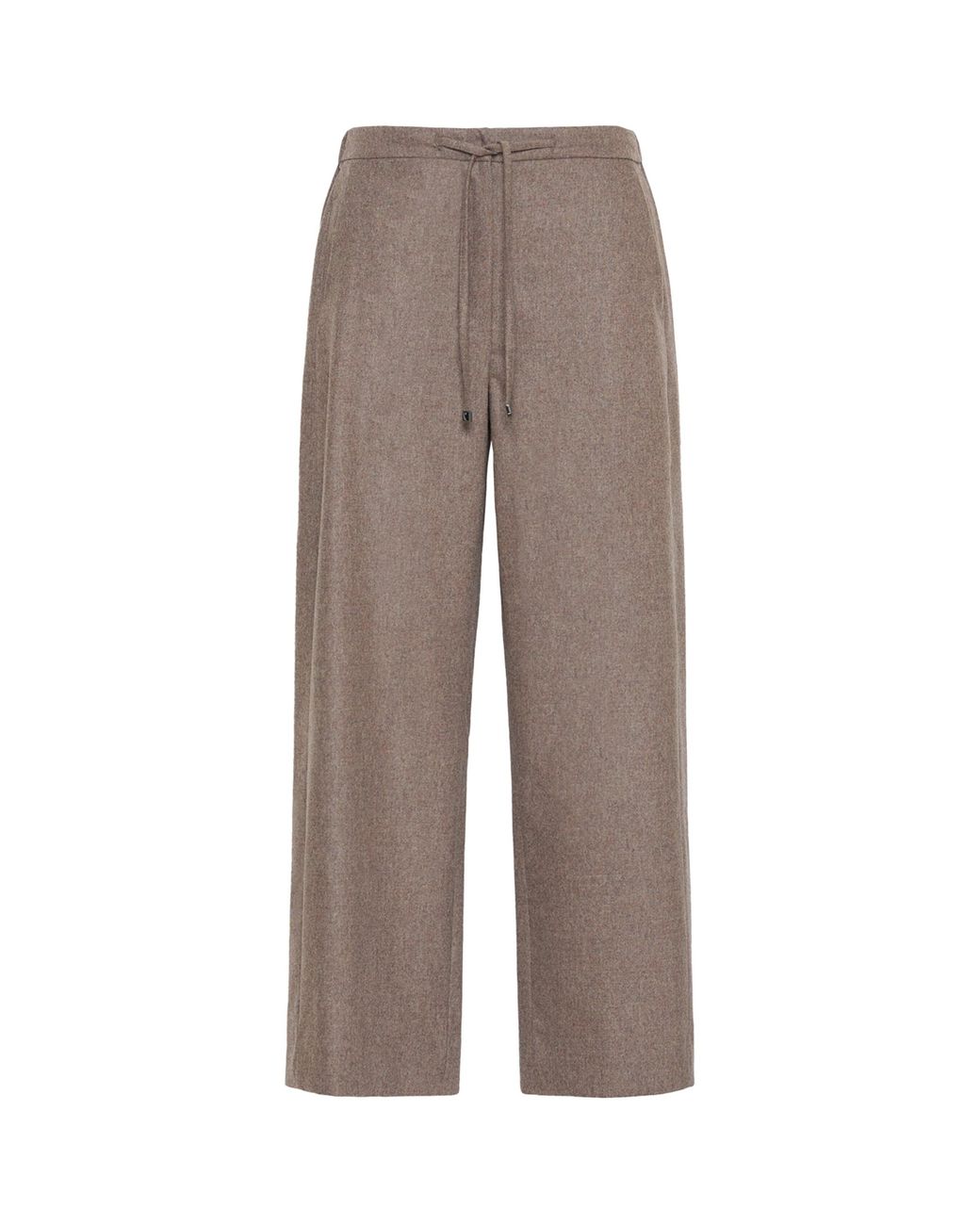 Max Mara Gray Stretch-Wool Drawstring Trousers