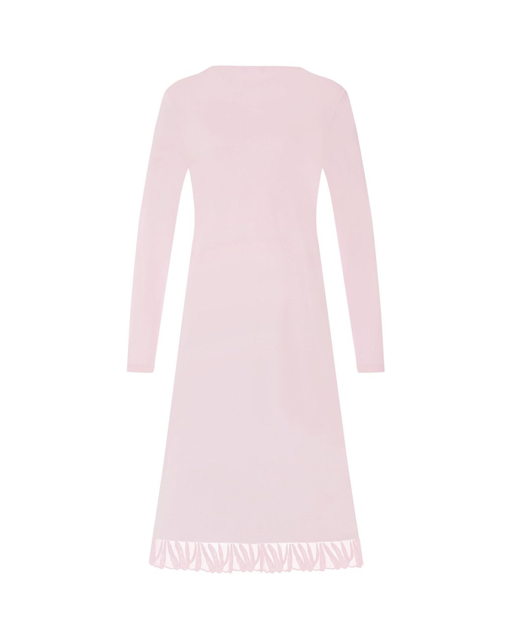 Hanro Pink Cotton Rosaria Long-Sleeve Nightdress