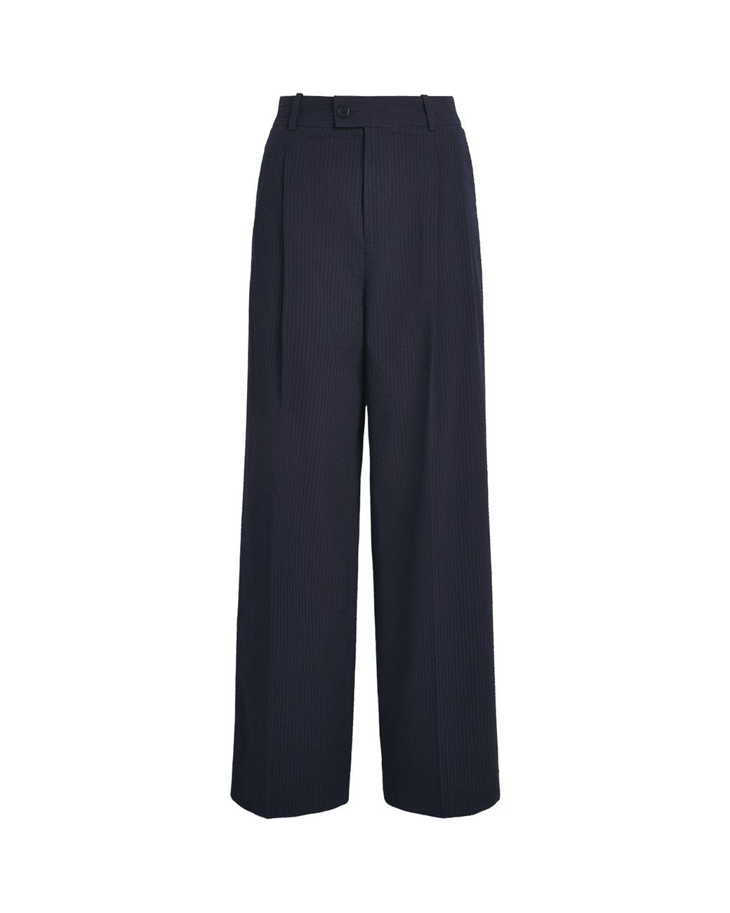With Nothing Underneath Blue Seersucker Rampling Trousers