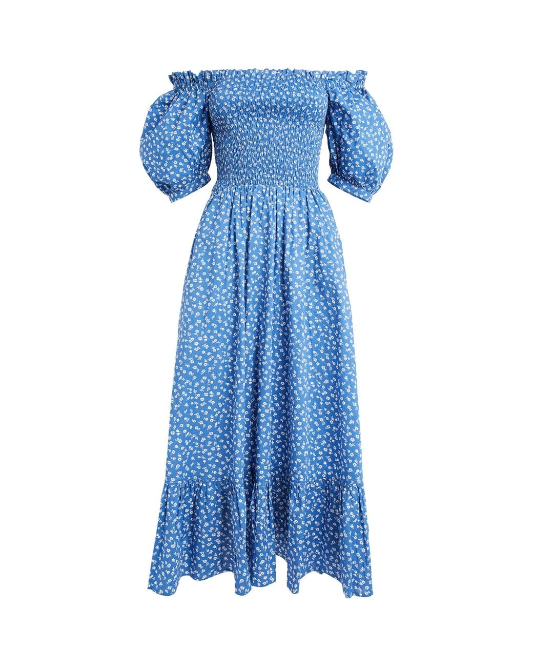 polo ralph lauren blue floral dress Lauren Ralph Lauren Women's Floral Ruffle-Trim Georgette Dress Blue/Cream main image 1