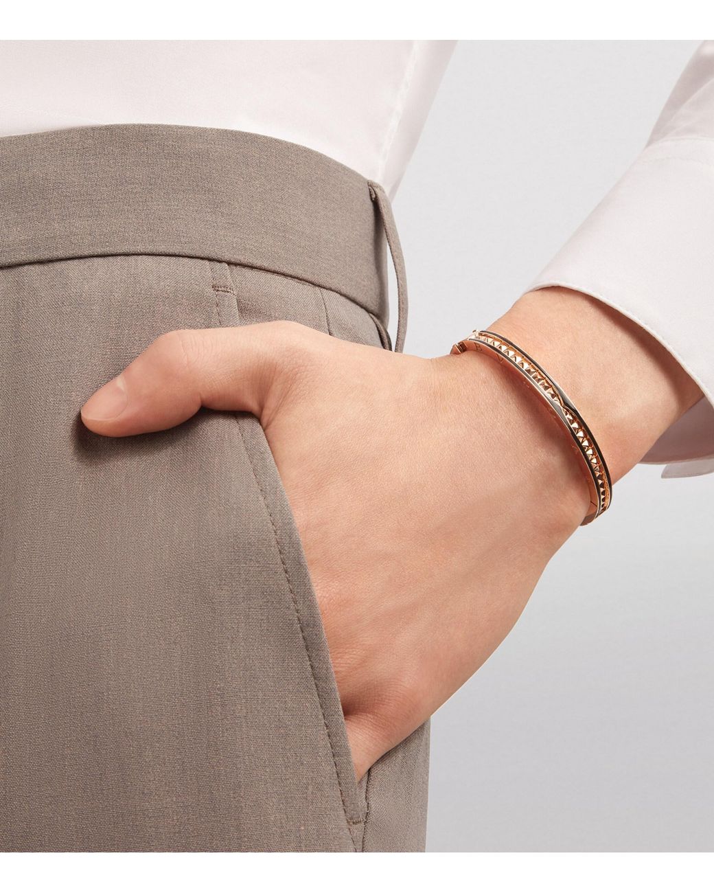 BVLGARI Metallic And Ceramic B.Zero1 Bangle