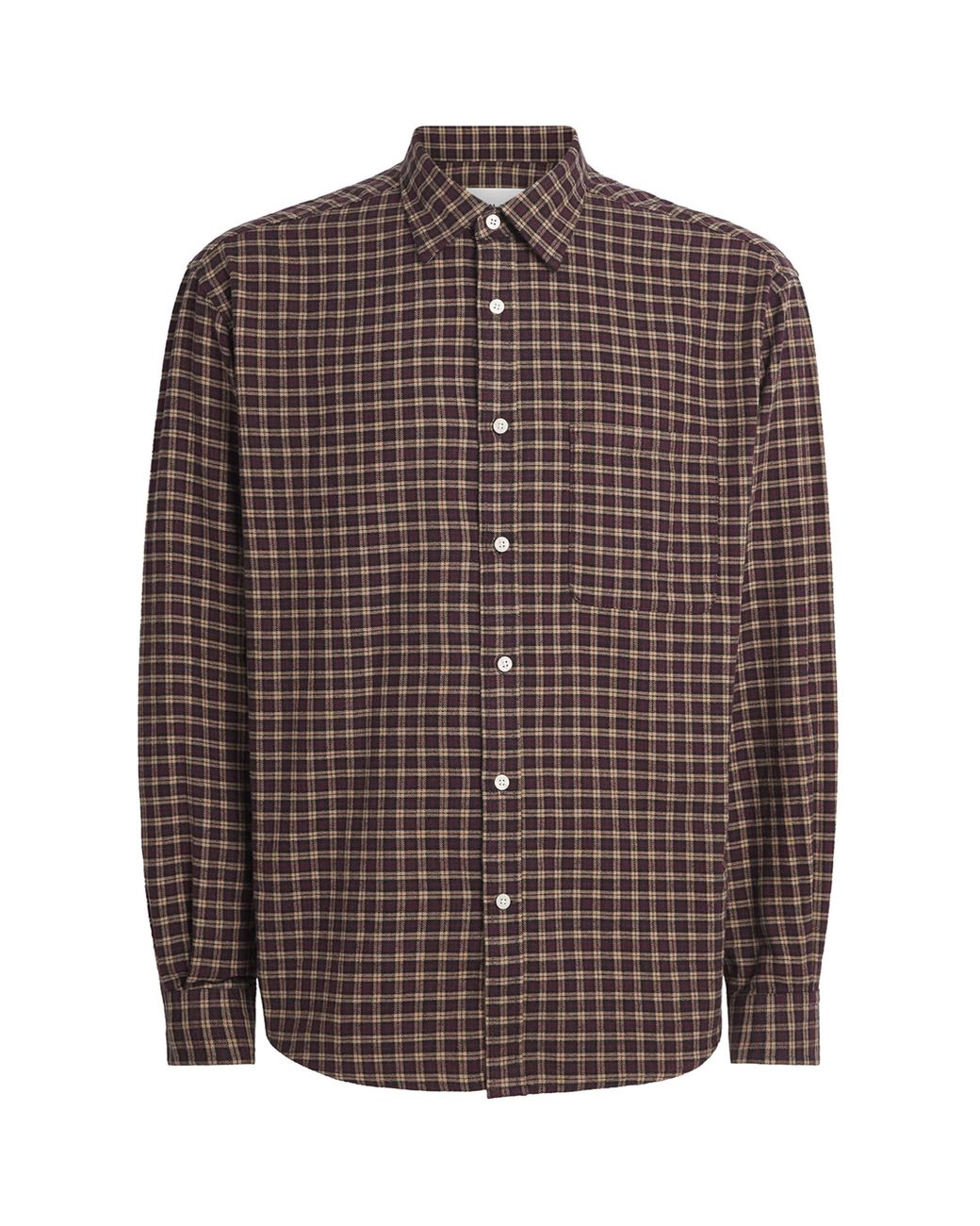 NN07 Brown Organic Cotton Flannel Deon Shirt for men