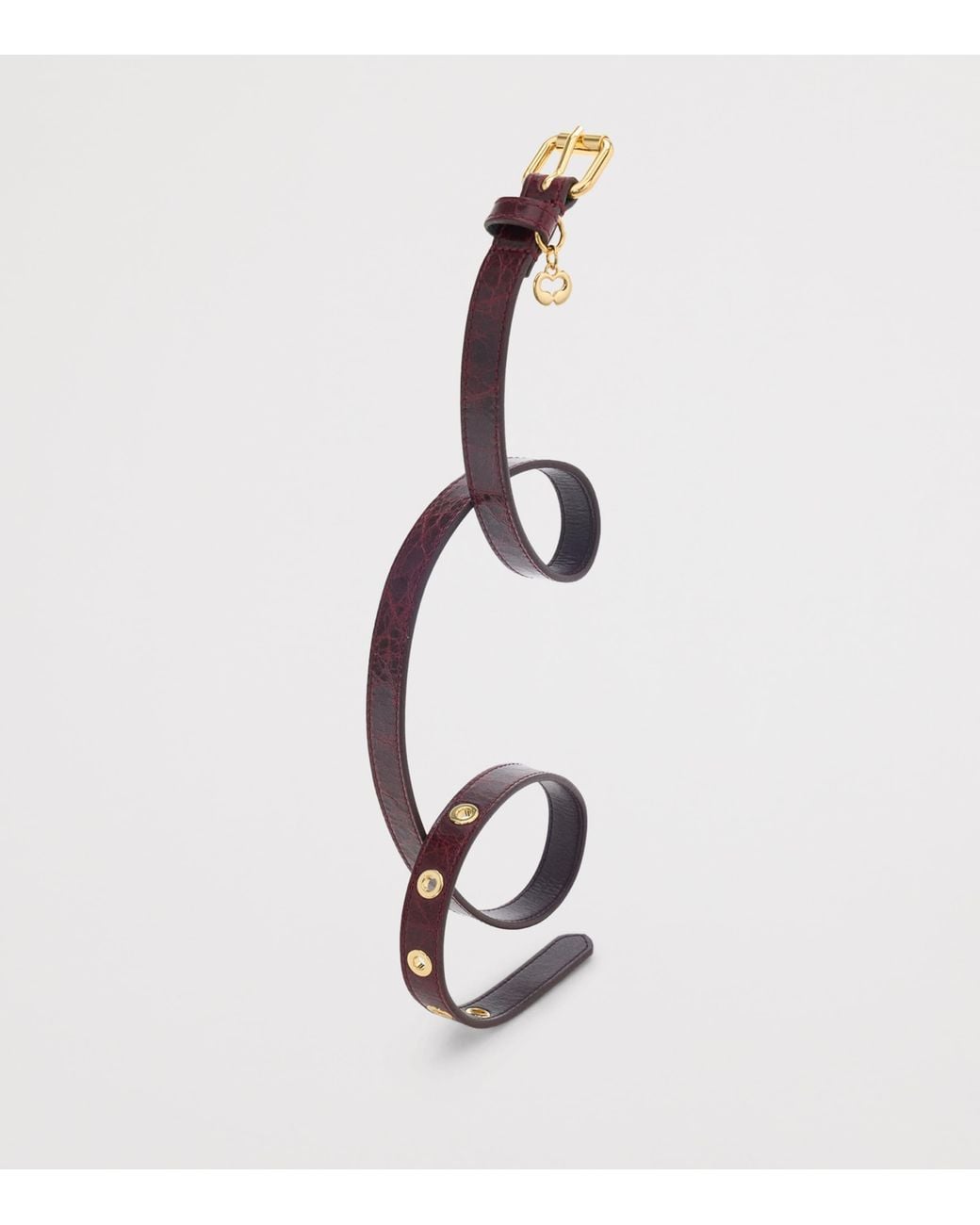 Maje White Leather Eyelet Slim Belt