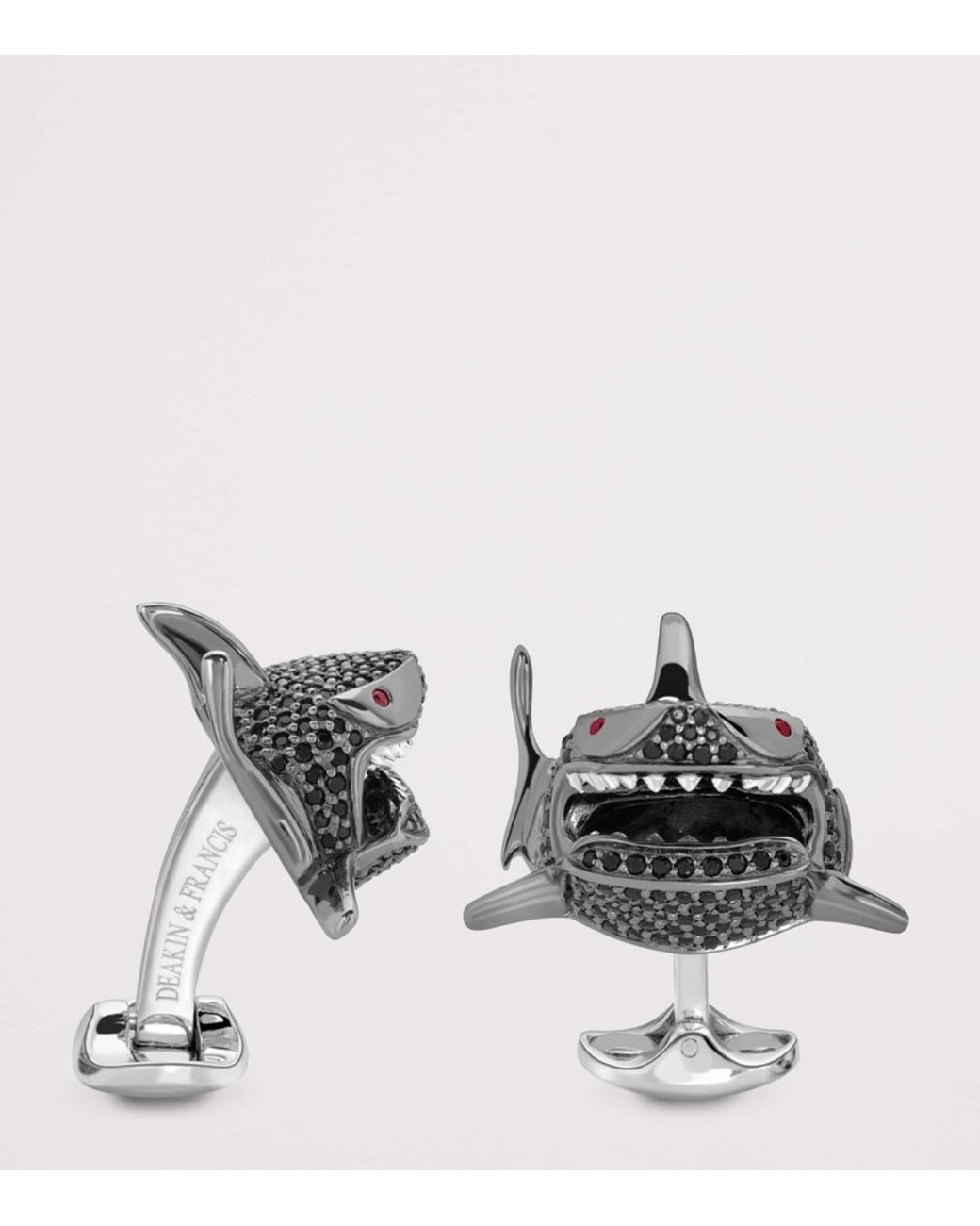 Deakin & Francis Black Sterling Shark Cufflinks for men