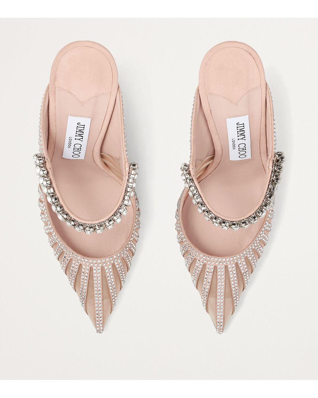 Jimmy Choo Bing 100 Embellished Mules in Pink | Lyst