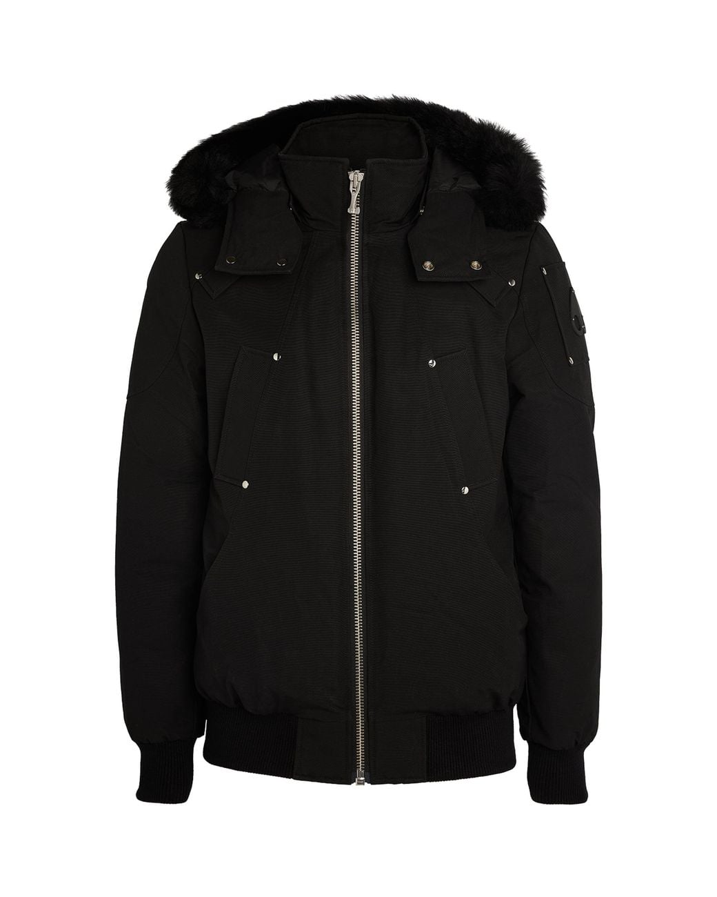 Moose Knuckles Black Down-Filled Bomber Jacket for men