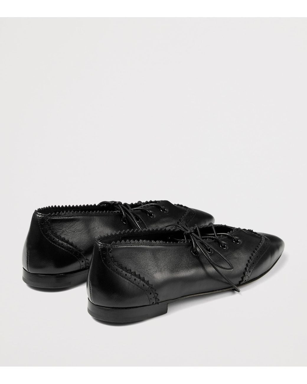 Jimmy Choo Black Margot Leather Lace-Up Flats