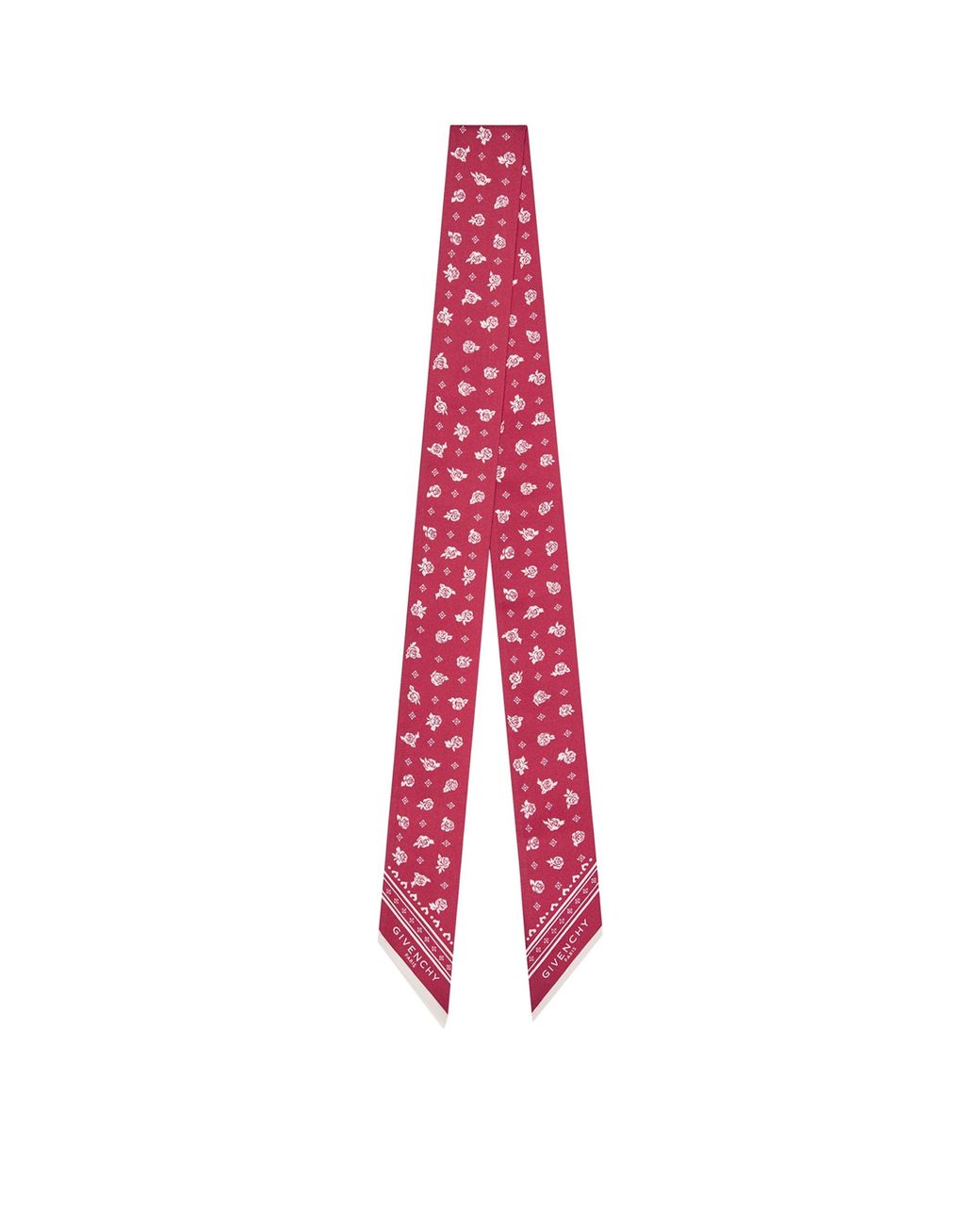 Givenchy Red Silk Floral Bandeau