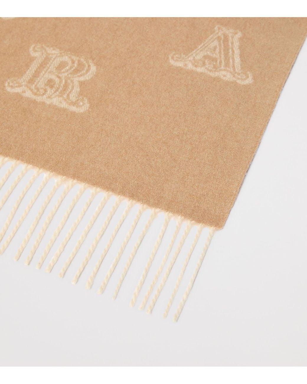Max Mara Natural Cashmere Logo Scarf