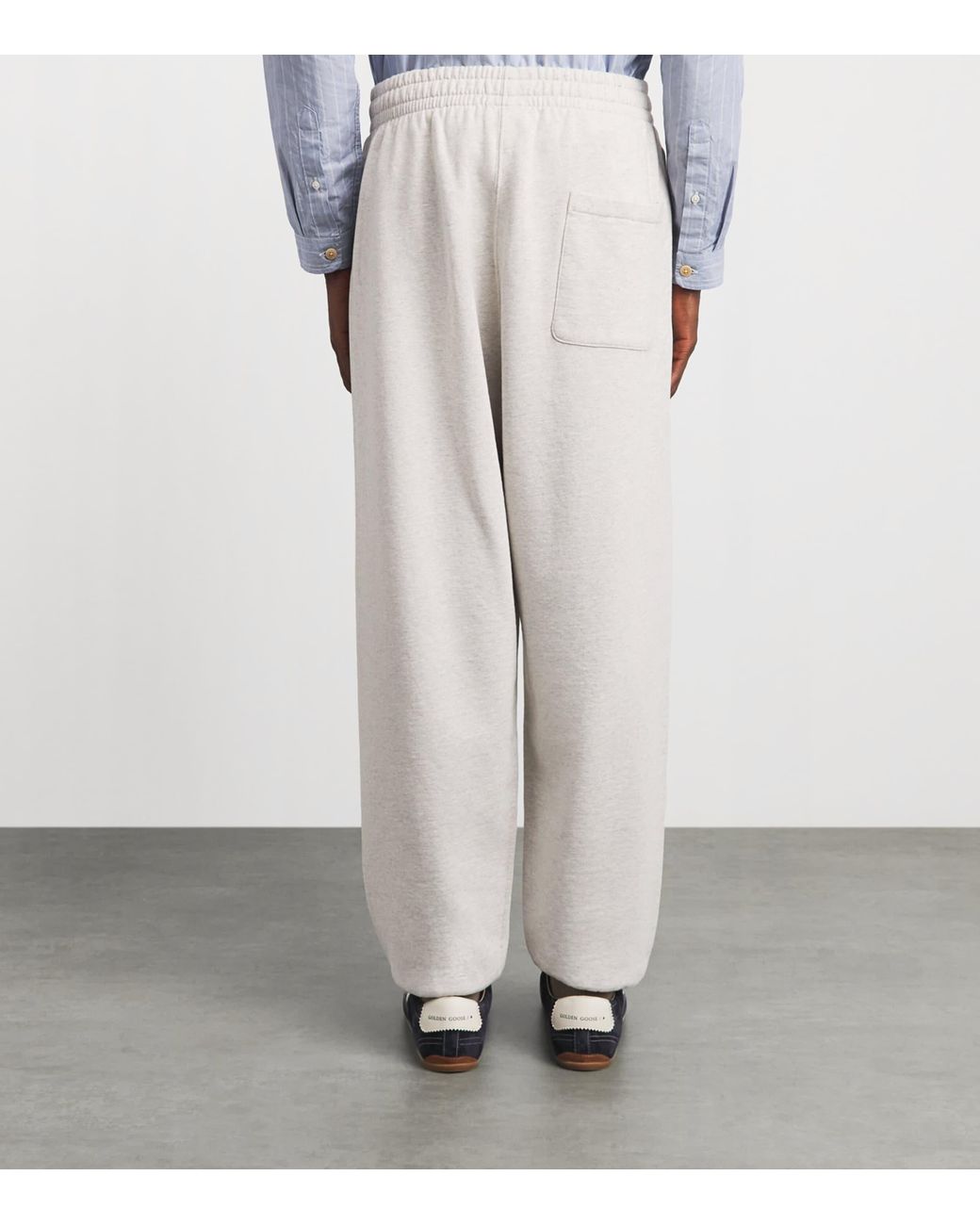 Drole de Monsieur White Cotton Fleece Slogan Sweatpants for men