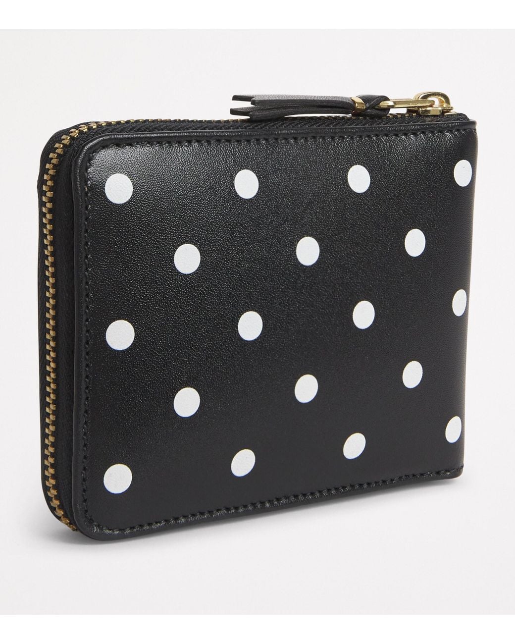 Comme des Garçons Black Leather Polka-Dot Zipped Wallet for men