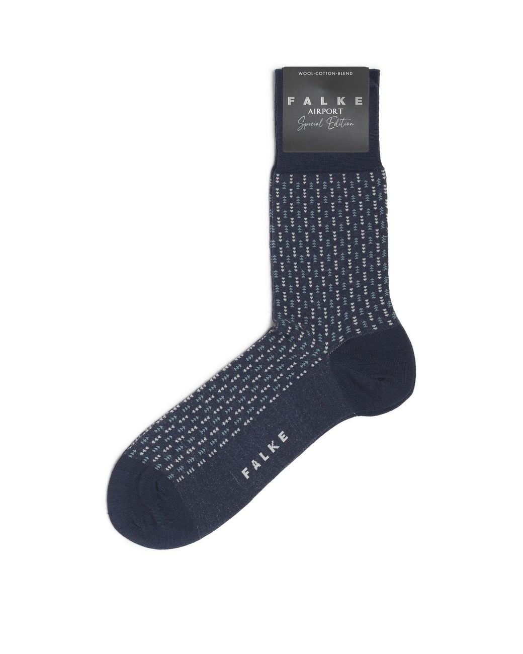 Falke Blue Virgin Wool-Blend Airport Socks for men