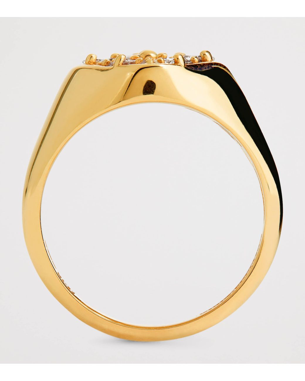 Suzanne Kalan Metallic And Diamond La Fantaisie Signet Ring