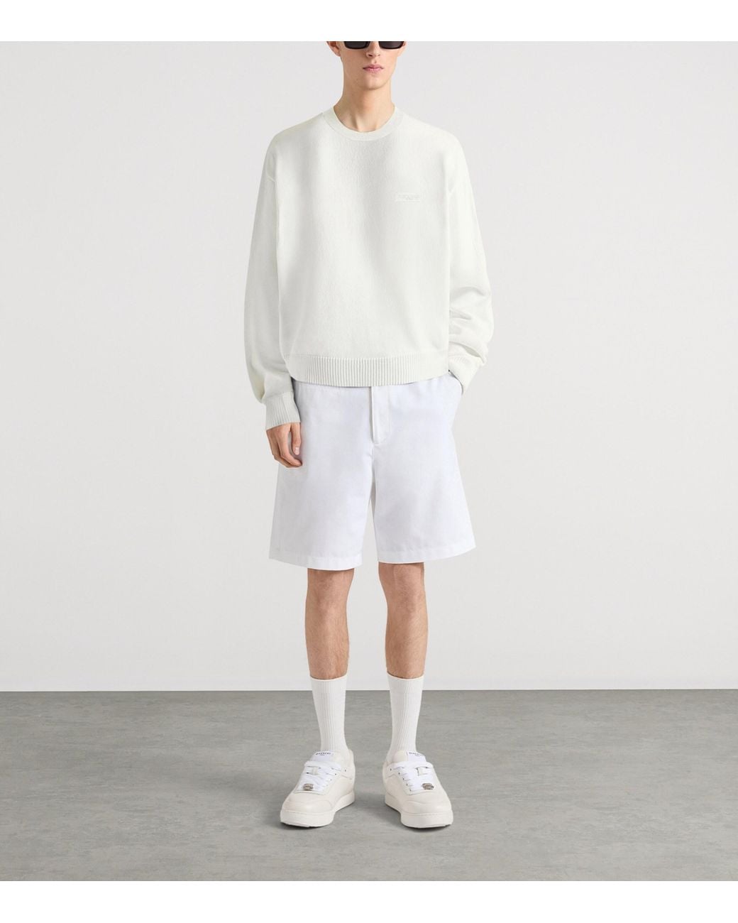 Givenchy White Wool Logo Sweater for men