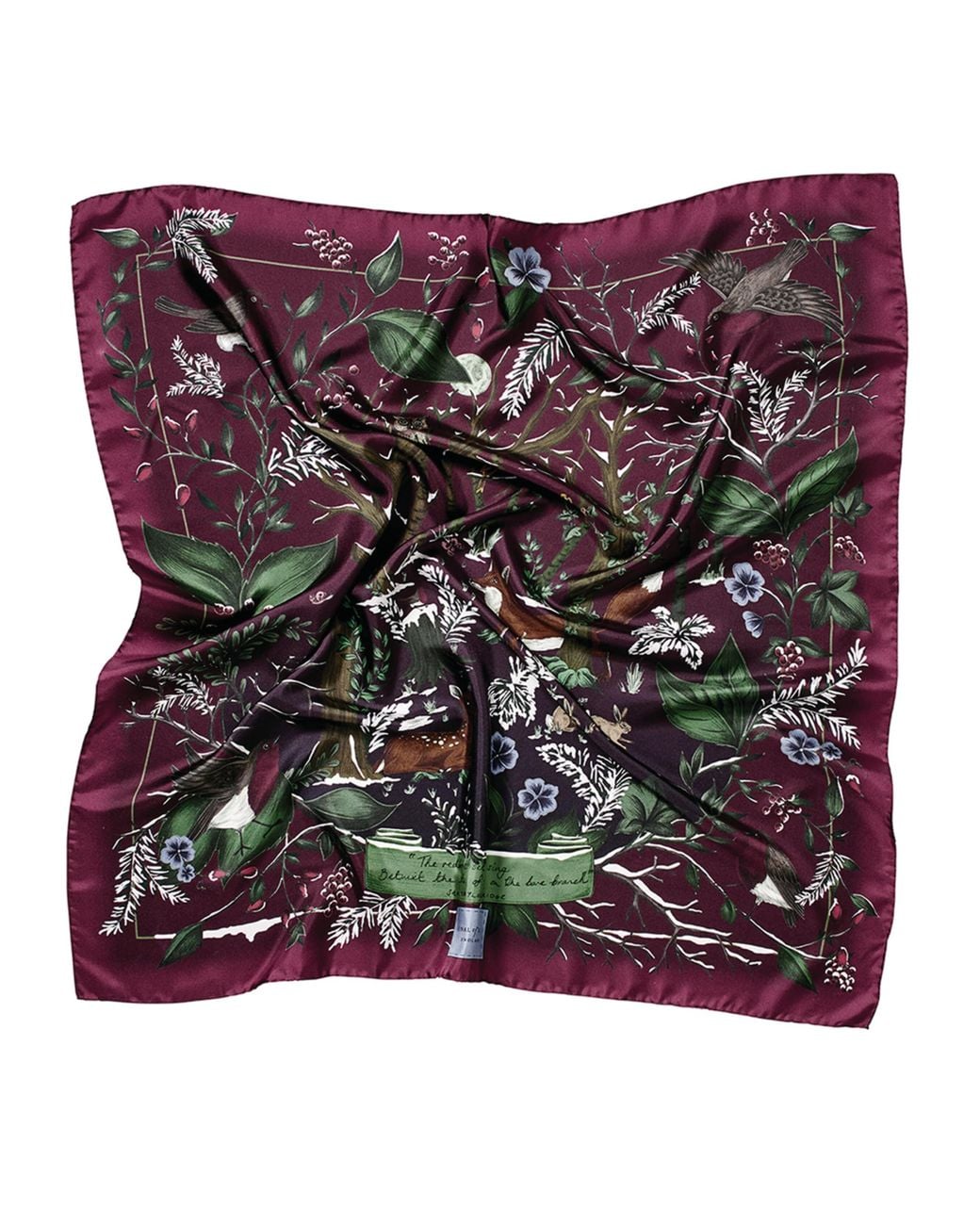 Aspinal Purple Silk Woodland Scarf