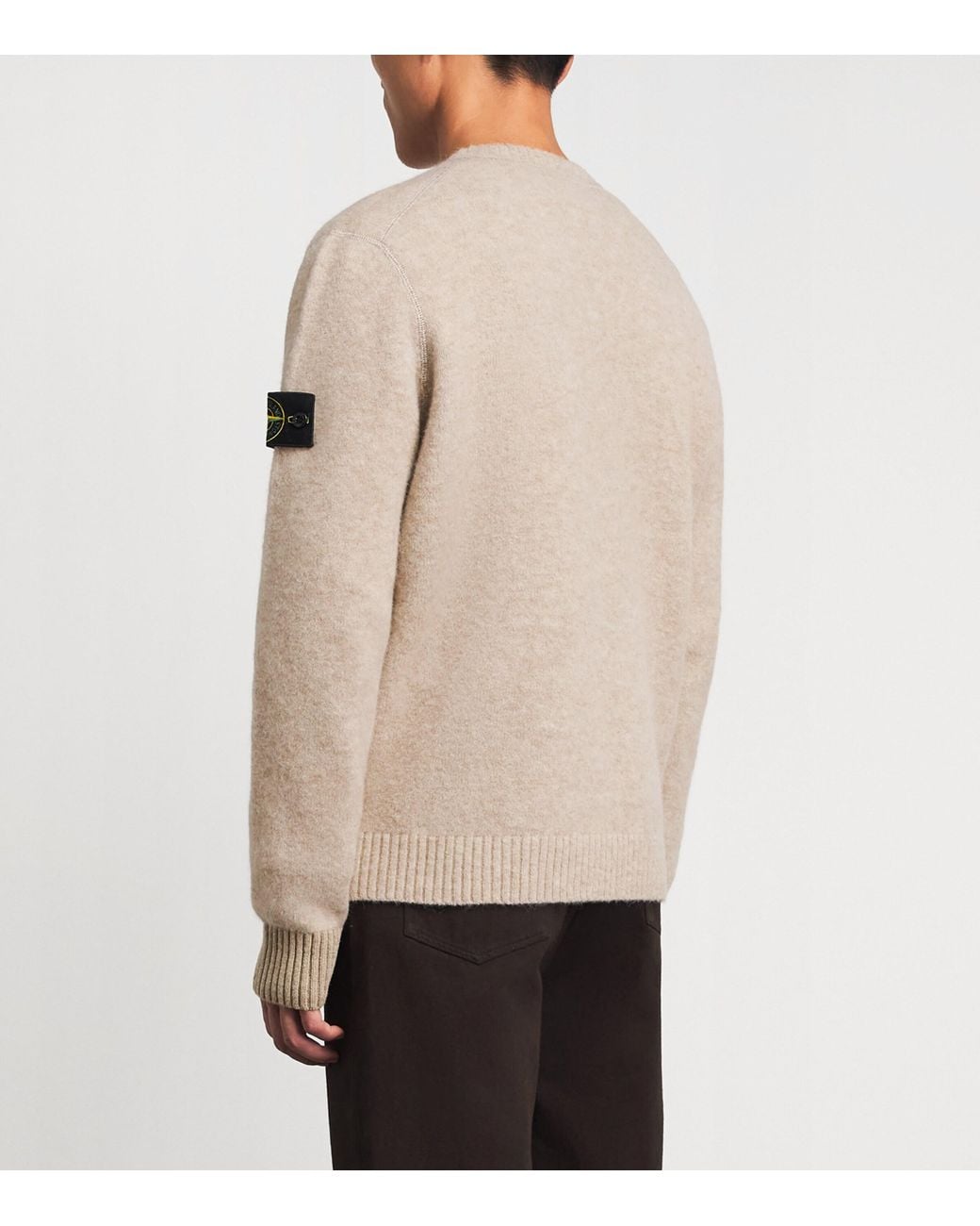 Stone Island Natural Knitted Crew-Neck Sweater for men