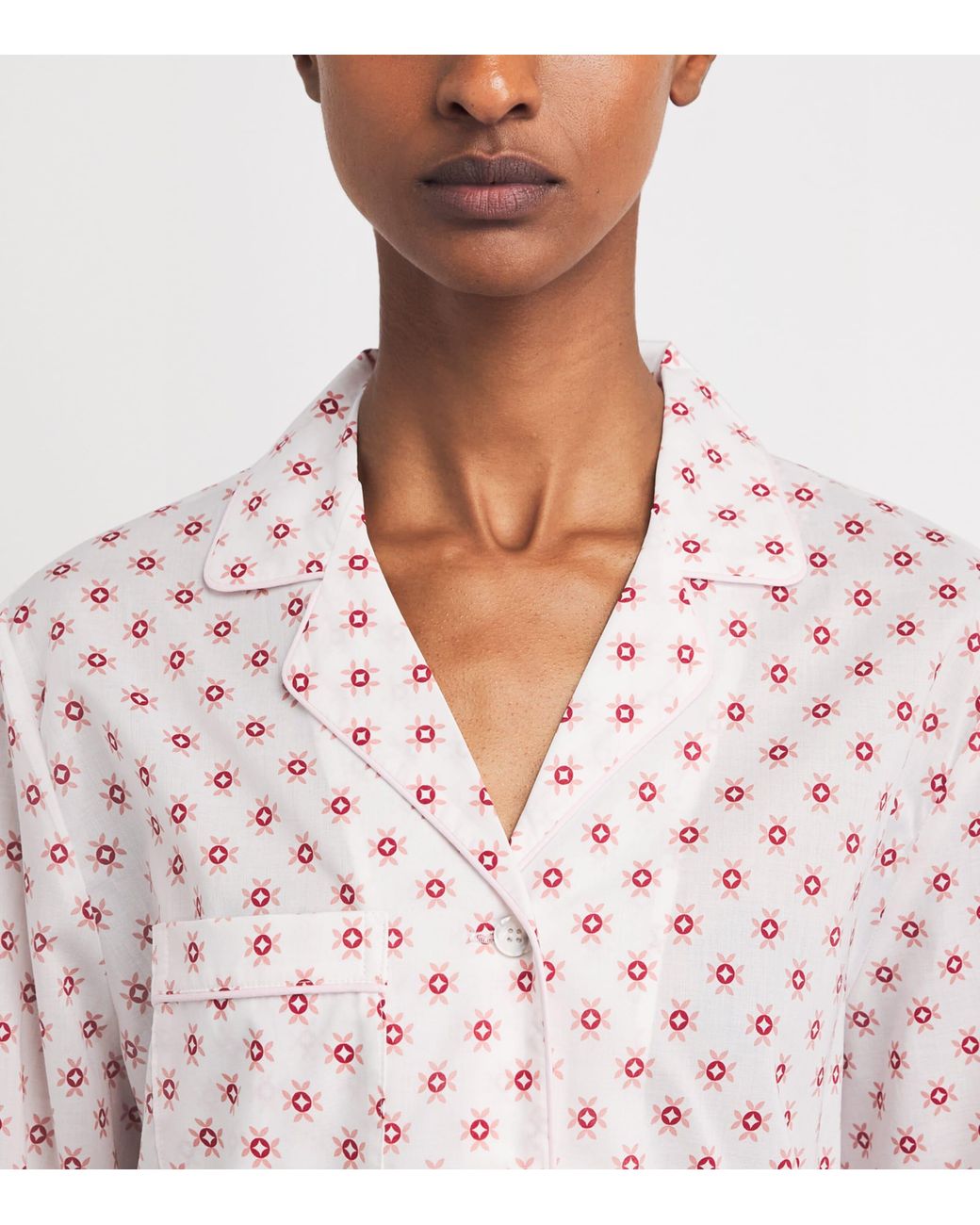 Derek Rose Pink Geometric Nelson Pyjama Set