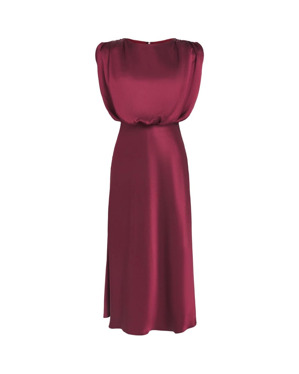 Toccin Purple Satin Flora Midi Dress