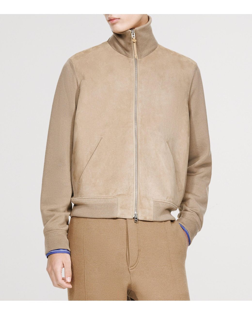 Tom Ford Natural Virgin Wool Zip-Up Sweater for men